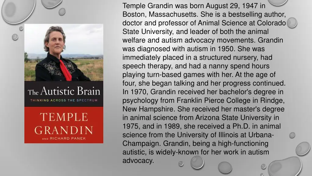 temple grandin was born august 29 1947 in boston