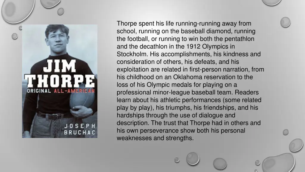 thorpe spent his life running running away from