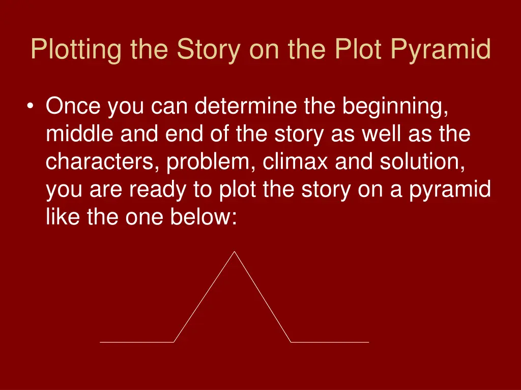 plotting the story on the plot pyramid