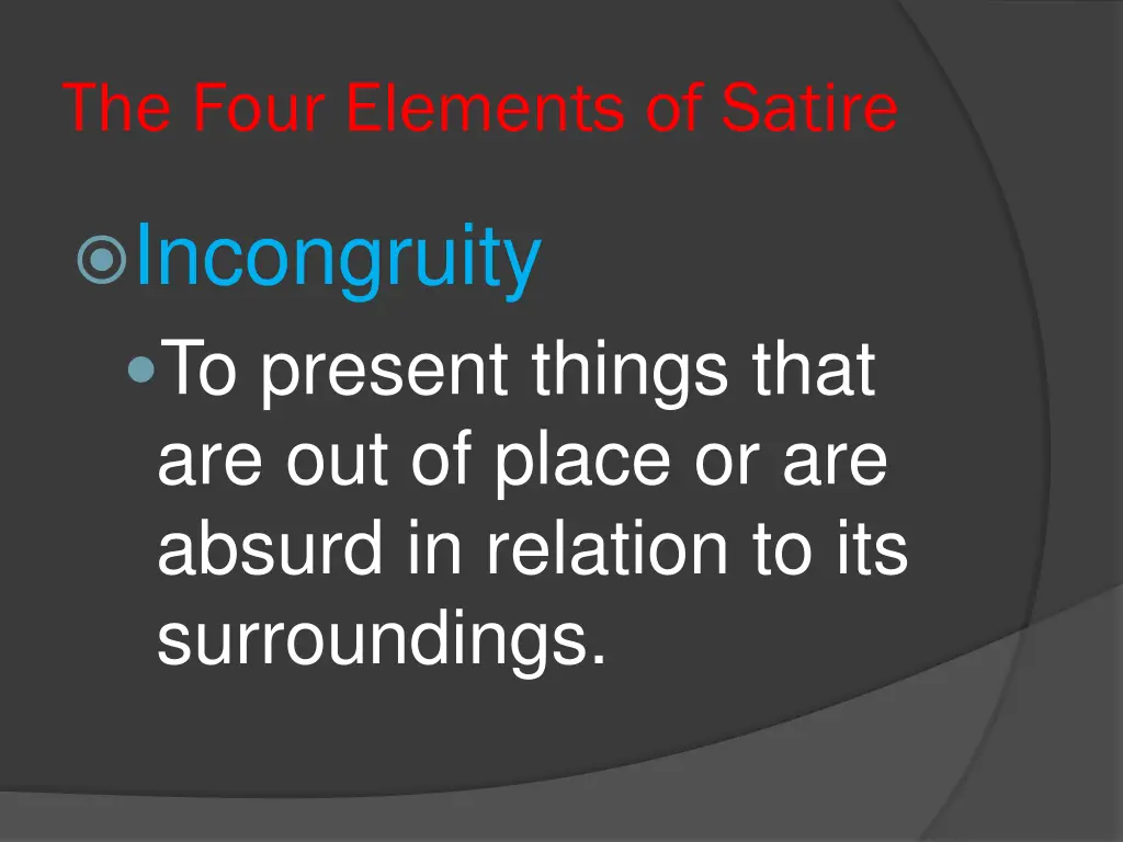 the four elements of satire 1