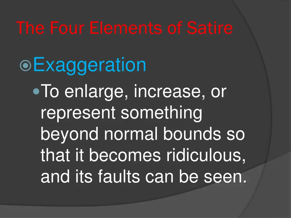 the four elements of satire