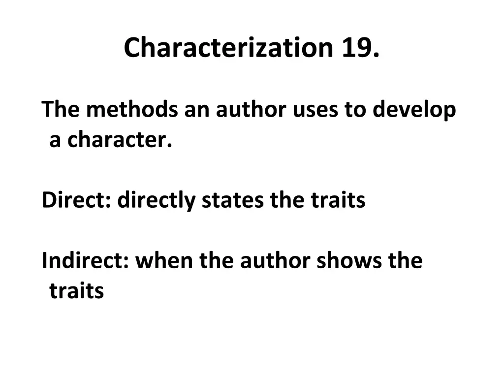 characterization 19