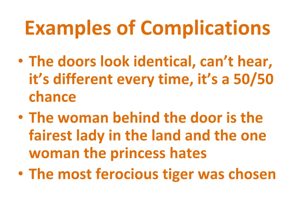 examples of complications