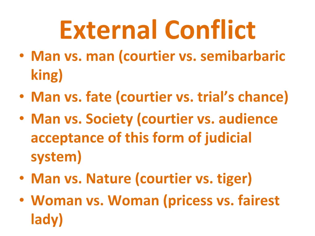 external conflict man vs man courtier