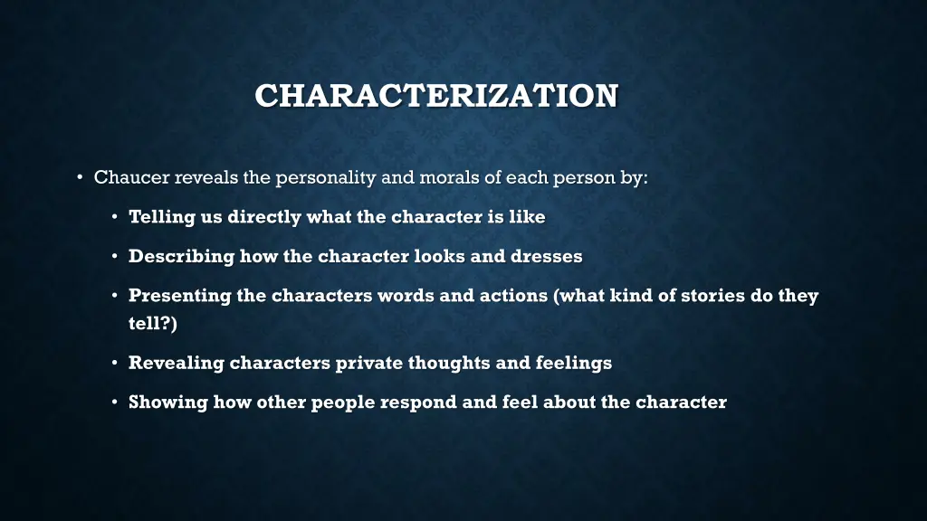 characterization