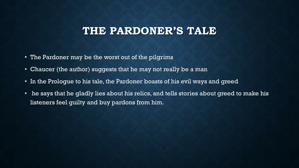 the pardoner s tale