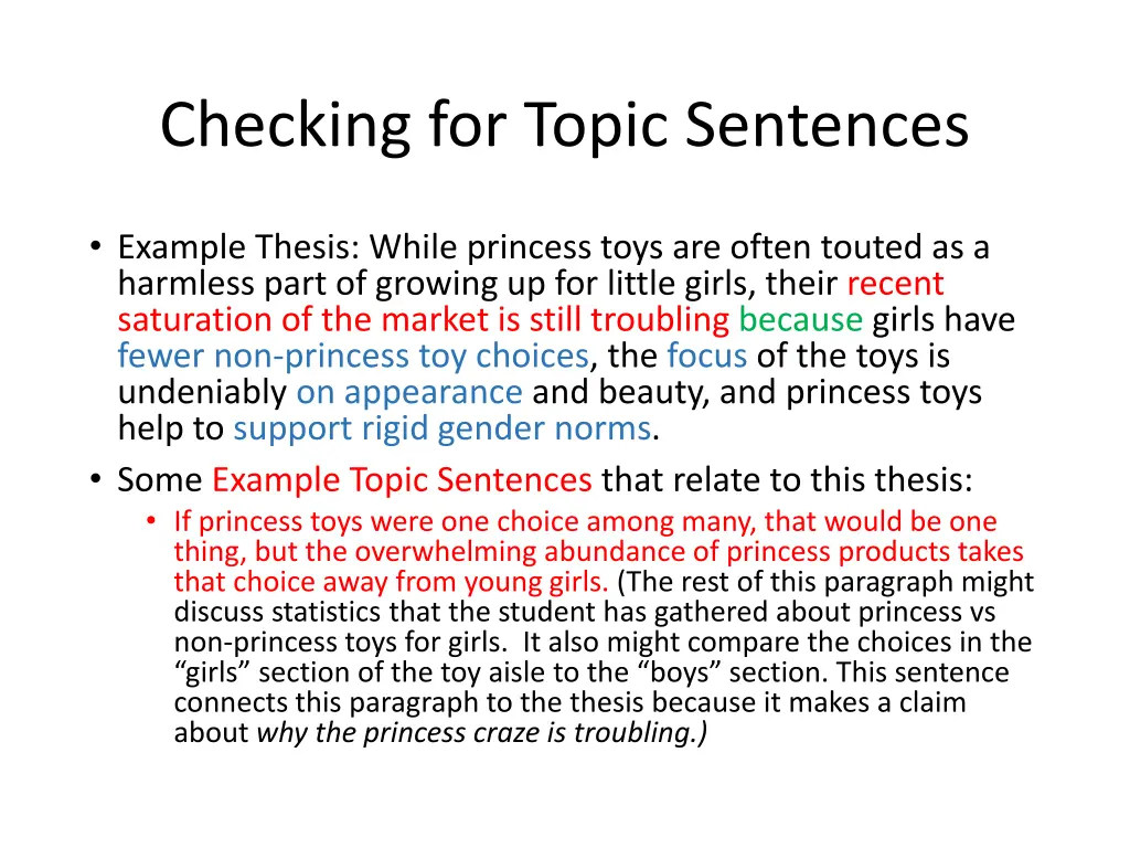 checking for topic sentences 1