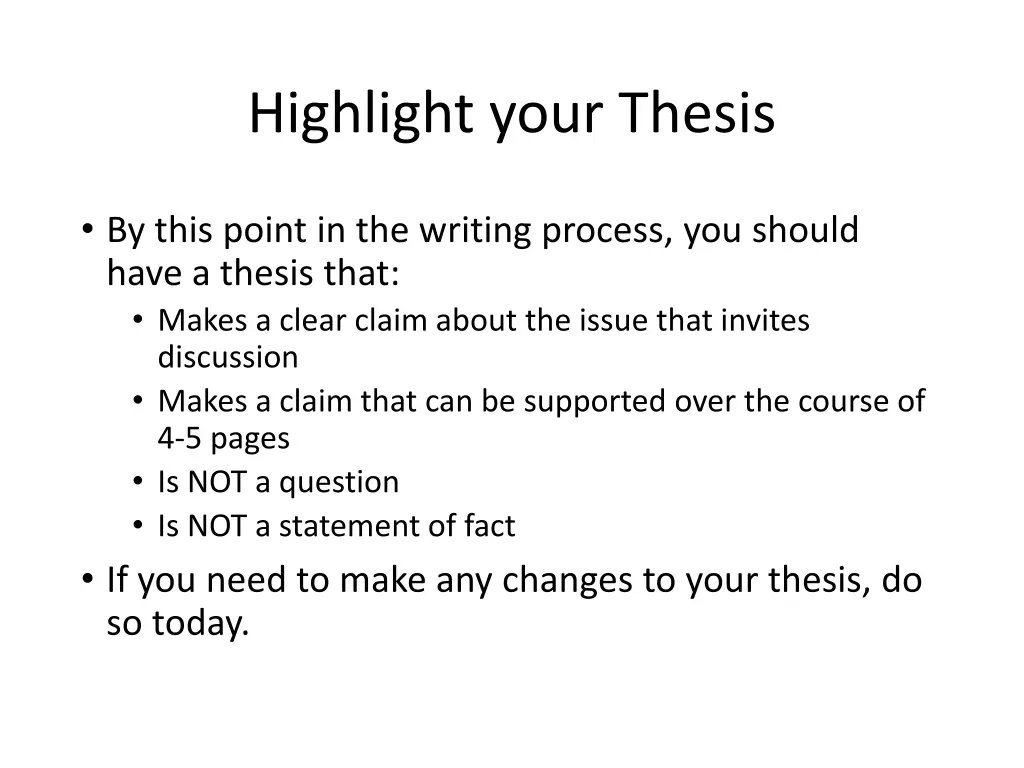 highlight your thesis