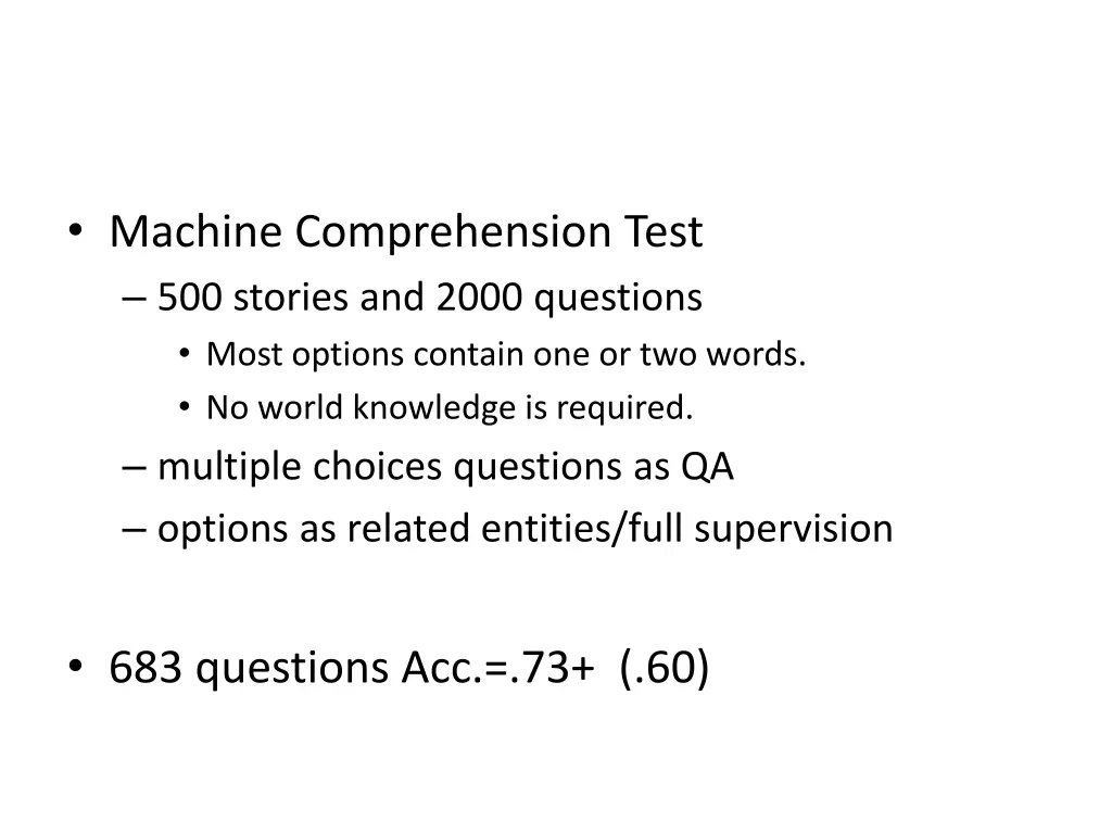 machine comprehension test 500 stories and 2000