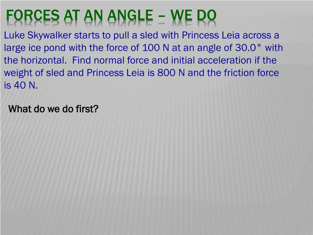 forces at an angle we do