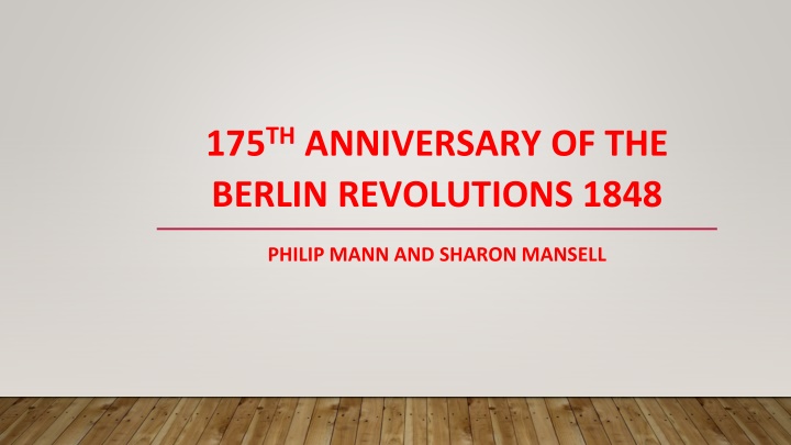 175 th anniversary of the berlin revolutions 1848