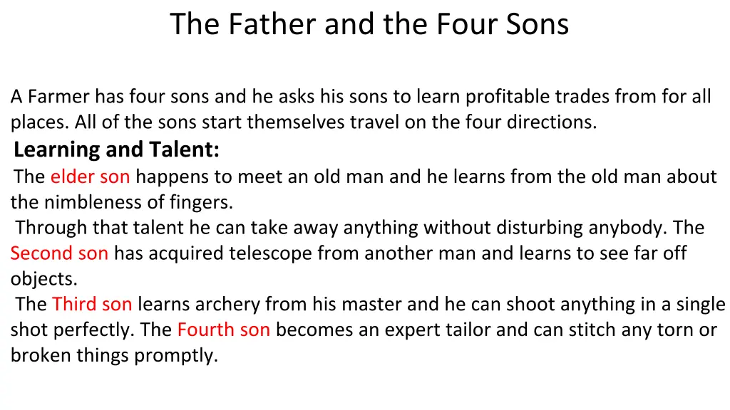 the father and the four sons