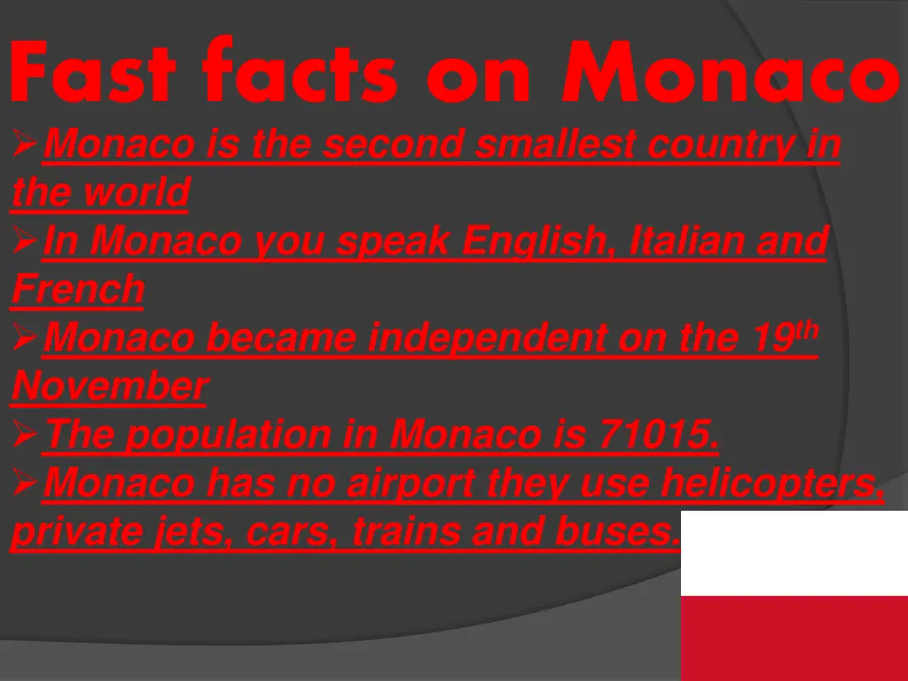 fast facts on monaco monaco is the second