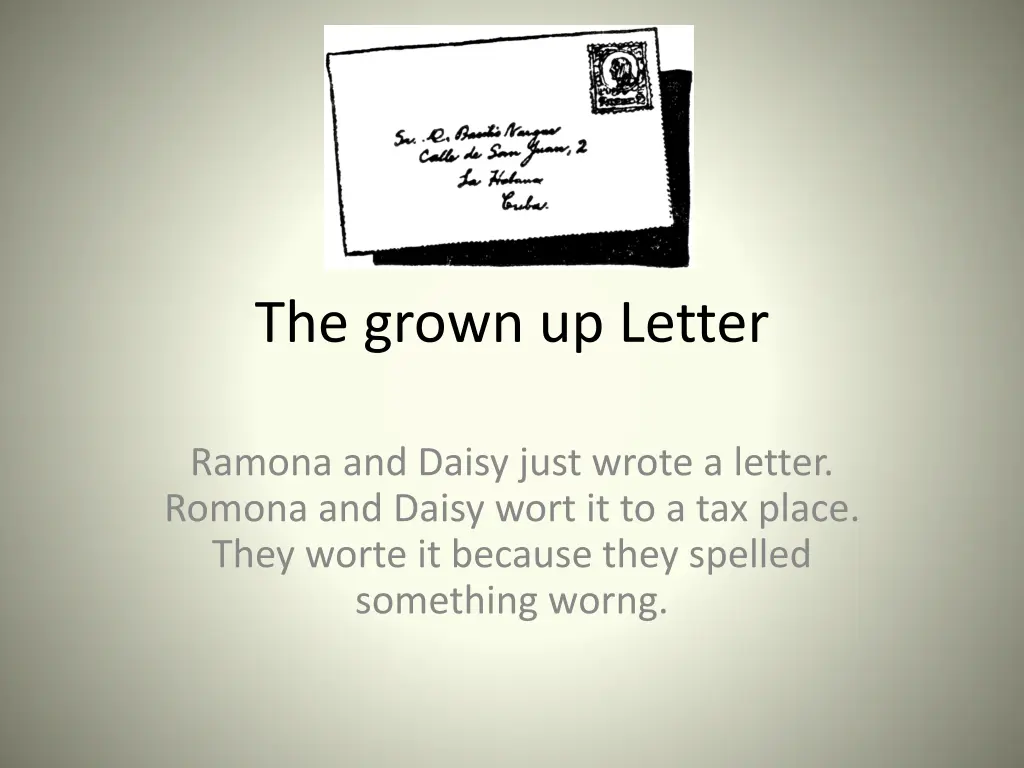 the grown up letter