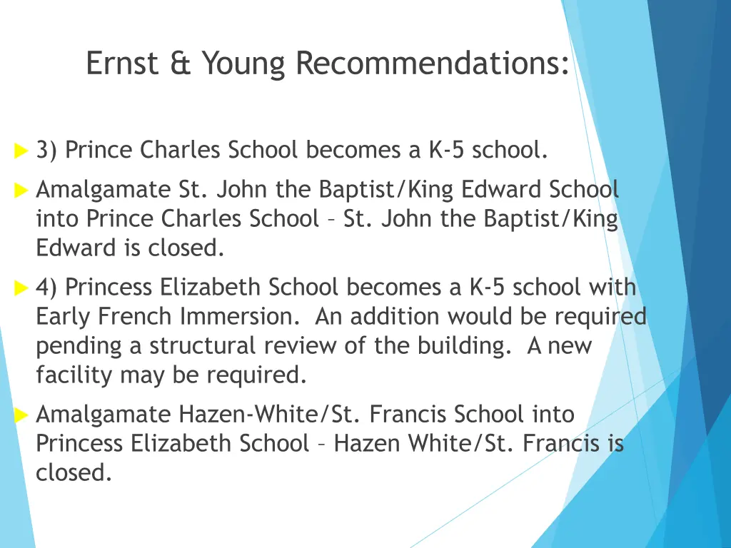 ernst young recommendations 1