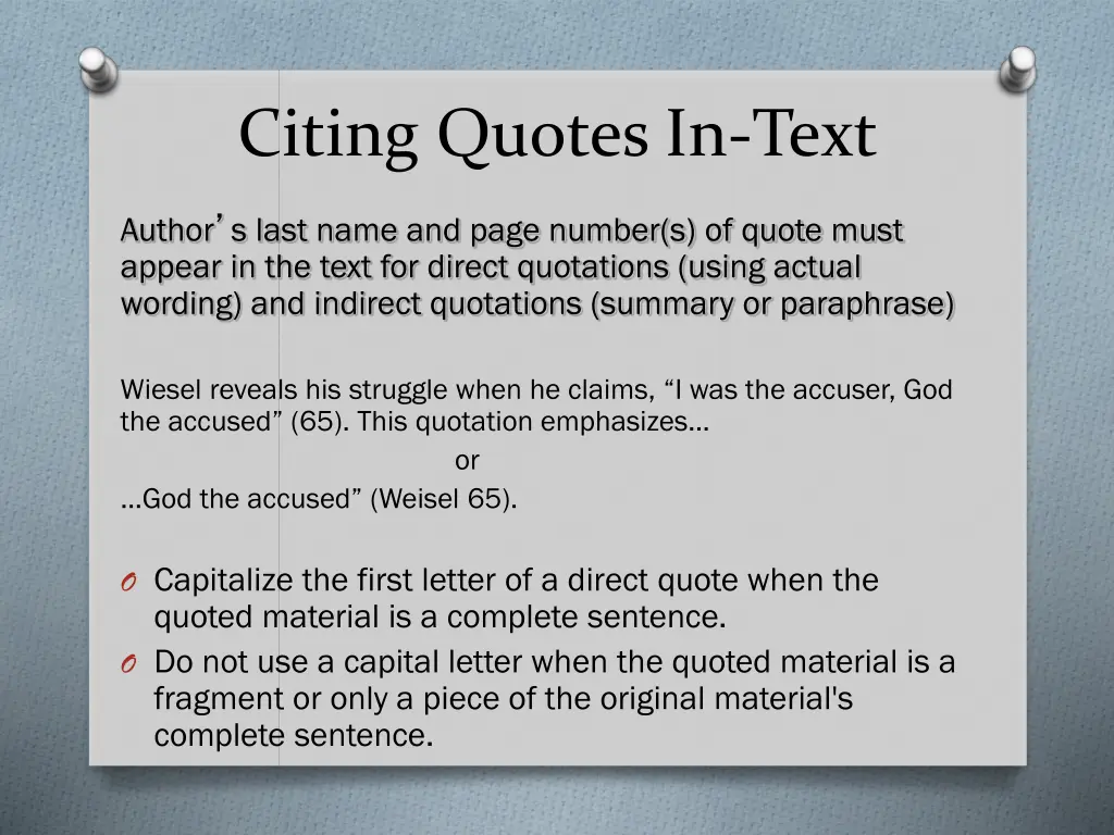 citing quotes in text