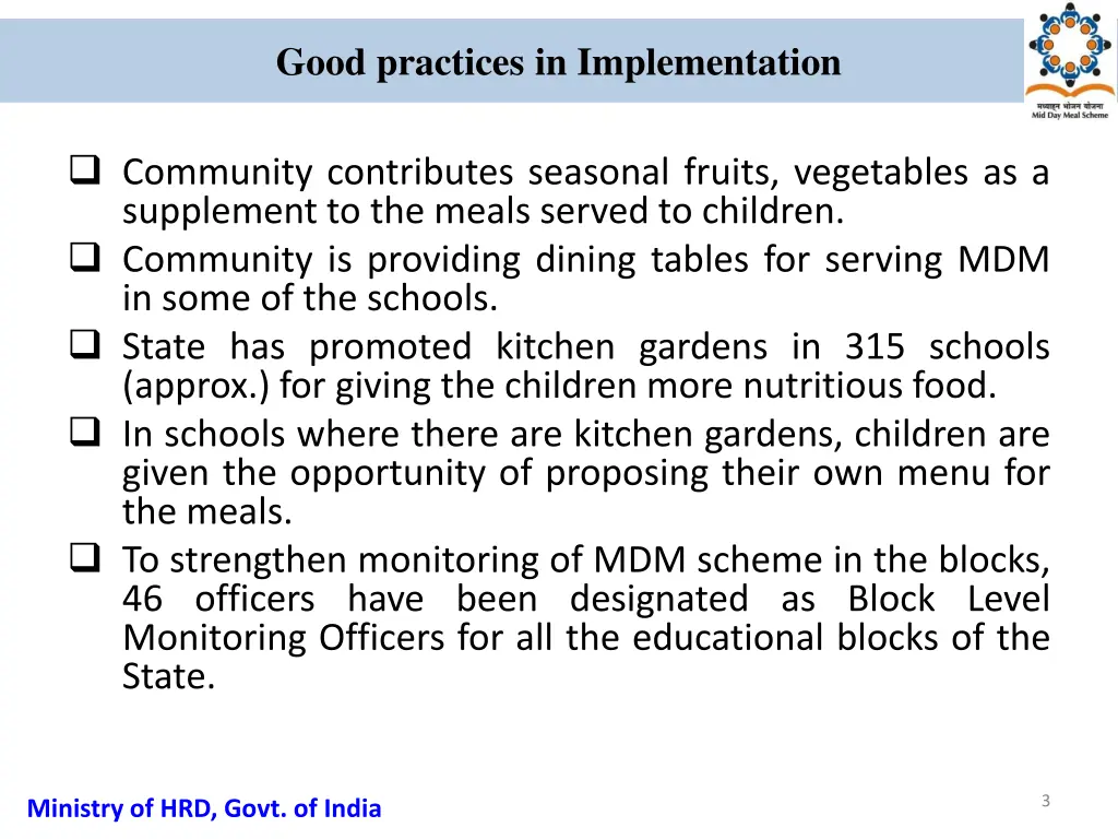 good practices in implementation