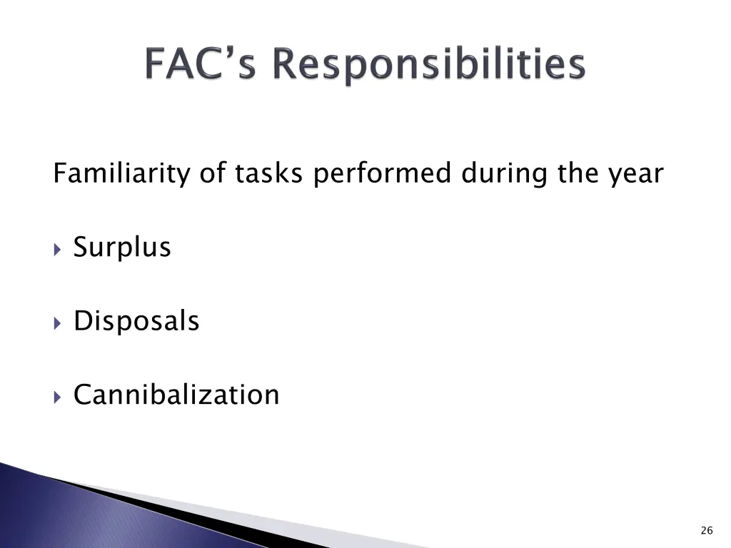 familiarity of tasks performed during the year 6