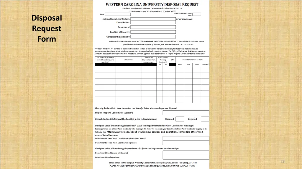 disposal request form