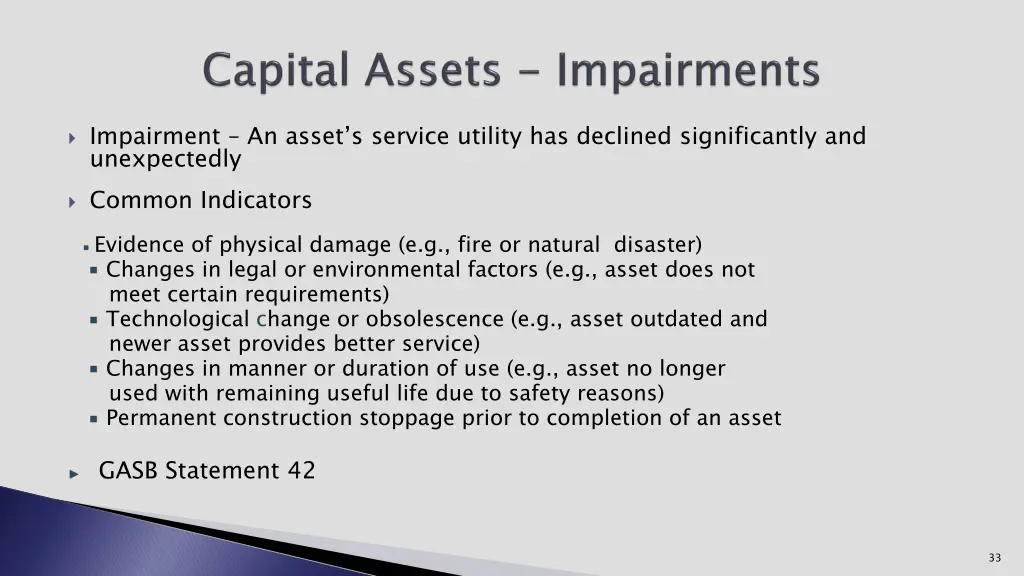 impairment an asset s service utility