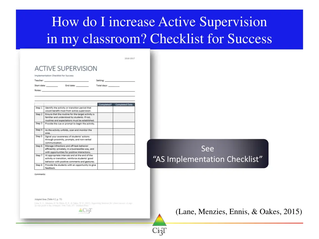 how do i increase active supervision