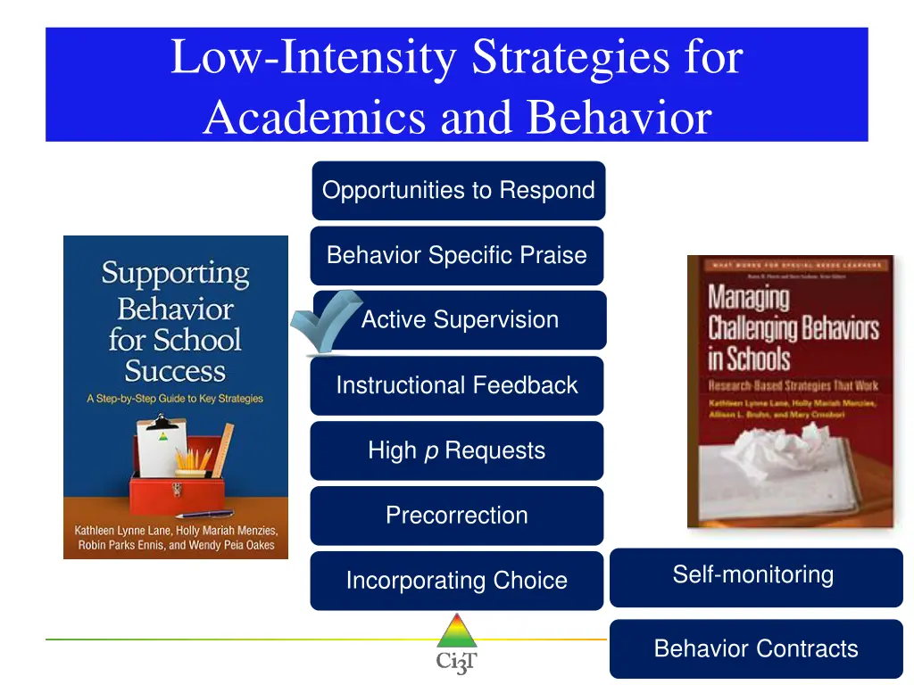 low intensity strategies for academics