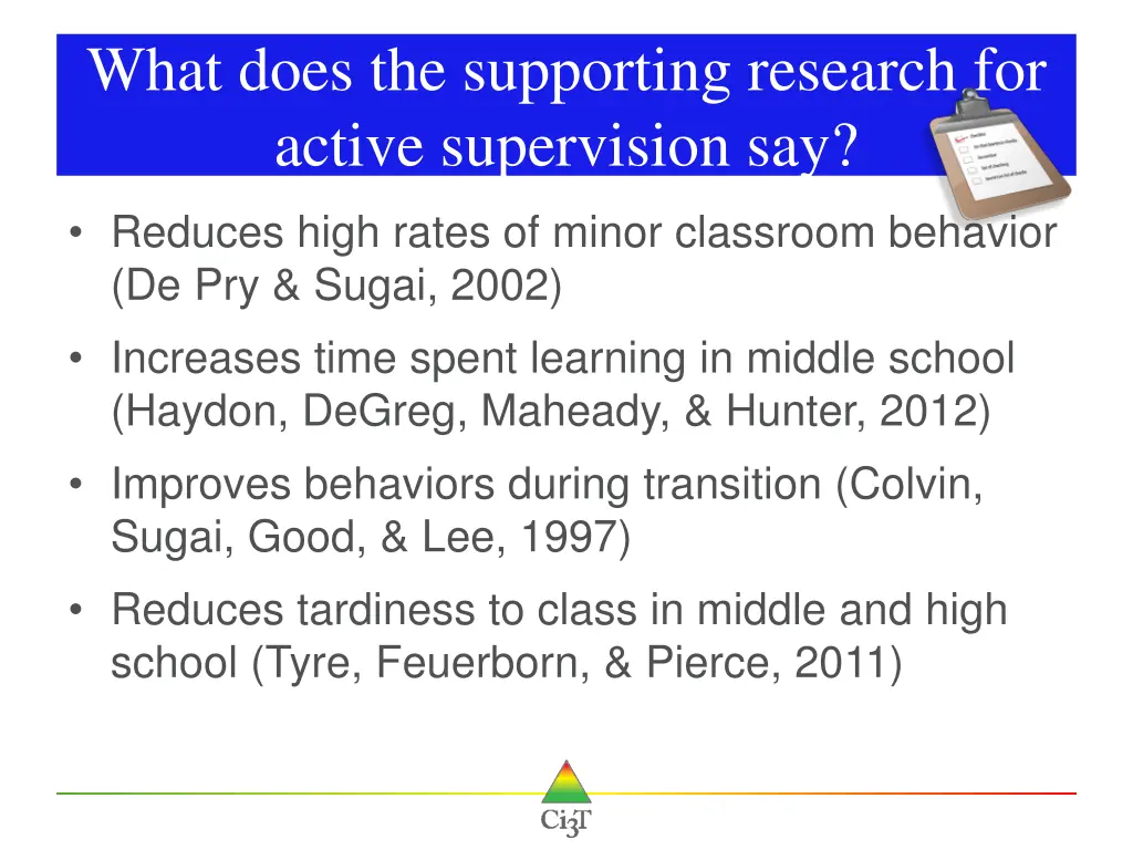 what does the supporting research for active