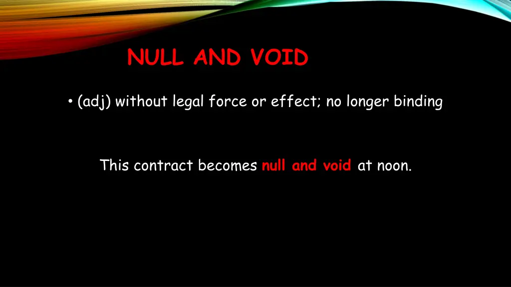 null and void