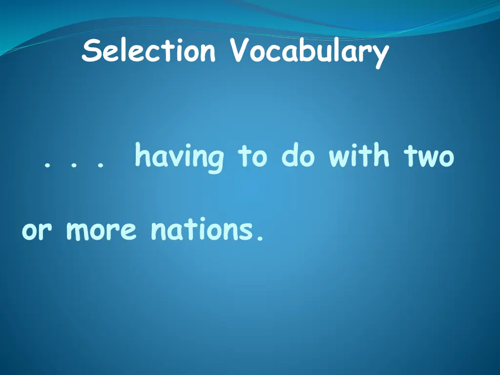 selection vocabulary 1