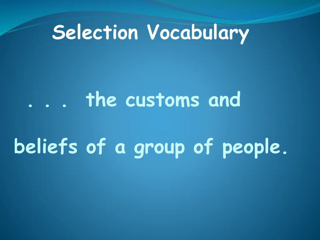 selection vocabulary 3