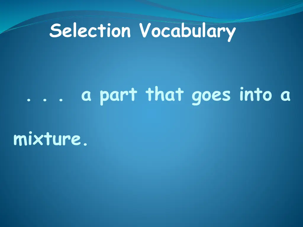 selection vocabulary 5