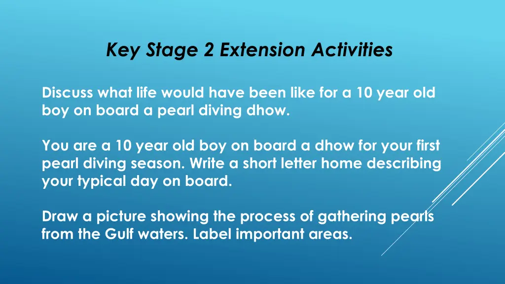 key stage 2 extension activities