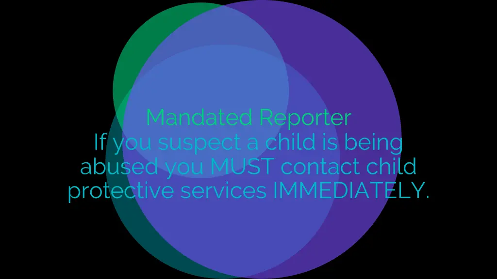 mandated reporter if you suspect a child is being