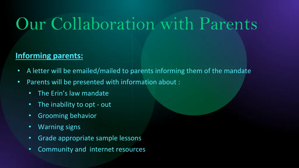 our collaboration with parents