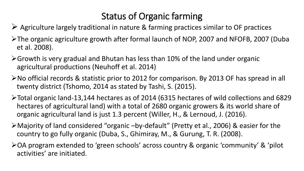 status of organic farming status of organic