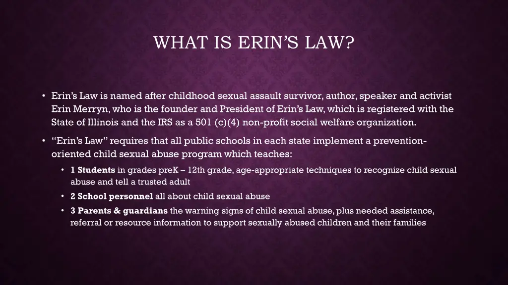 what is erin s law