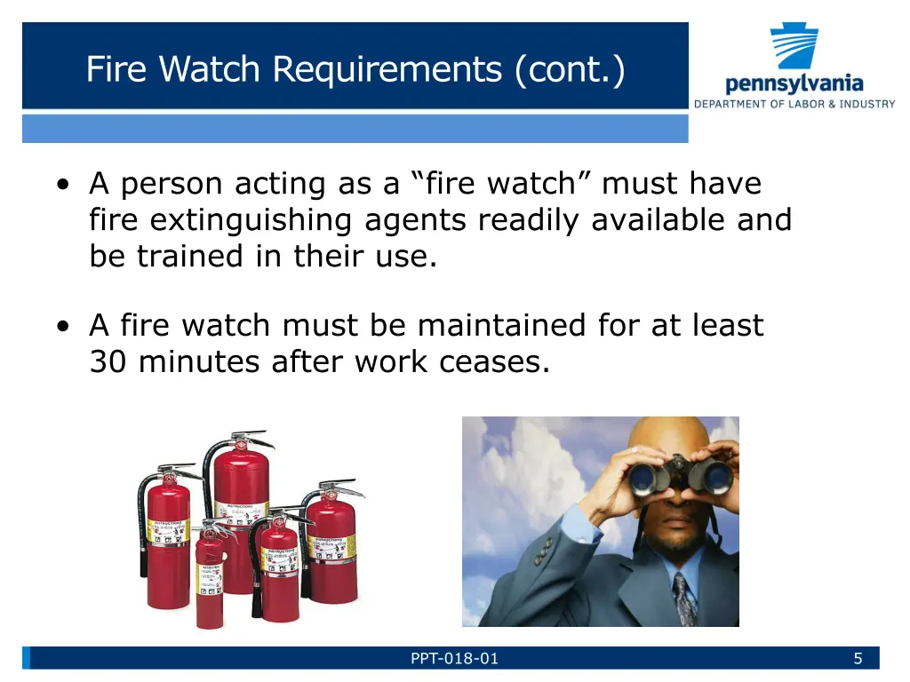 fire watch requirements cont