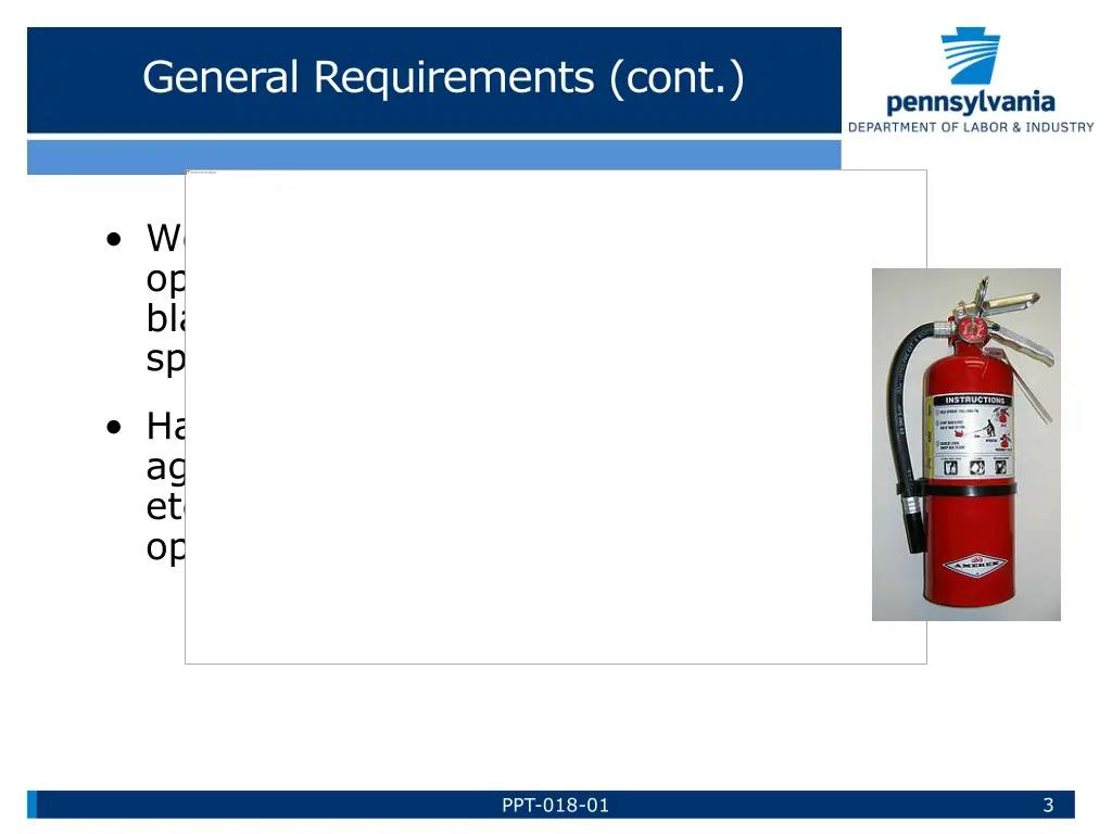 general requirements cont