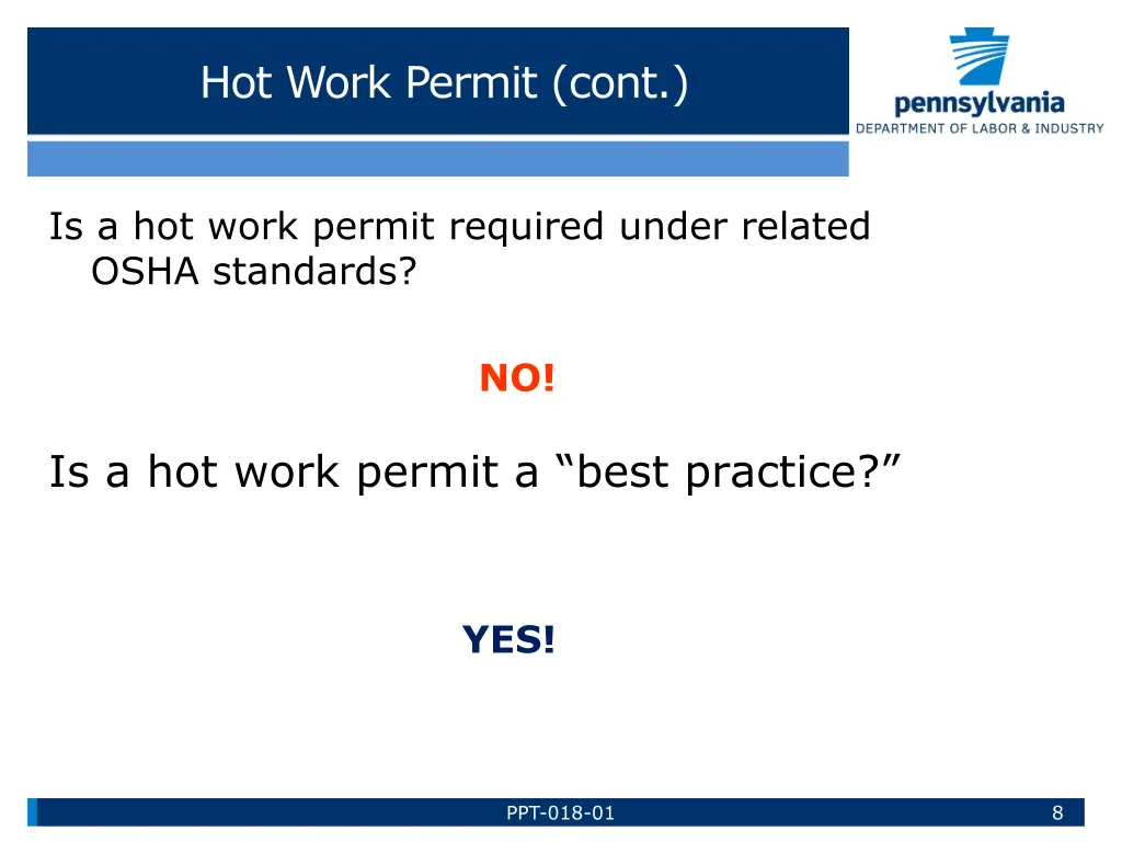 hot work permit cont