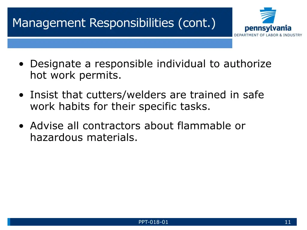 management responsibilities cont