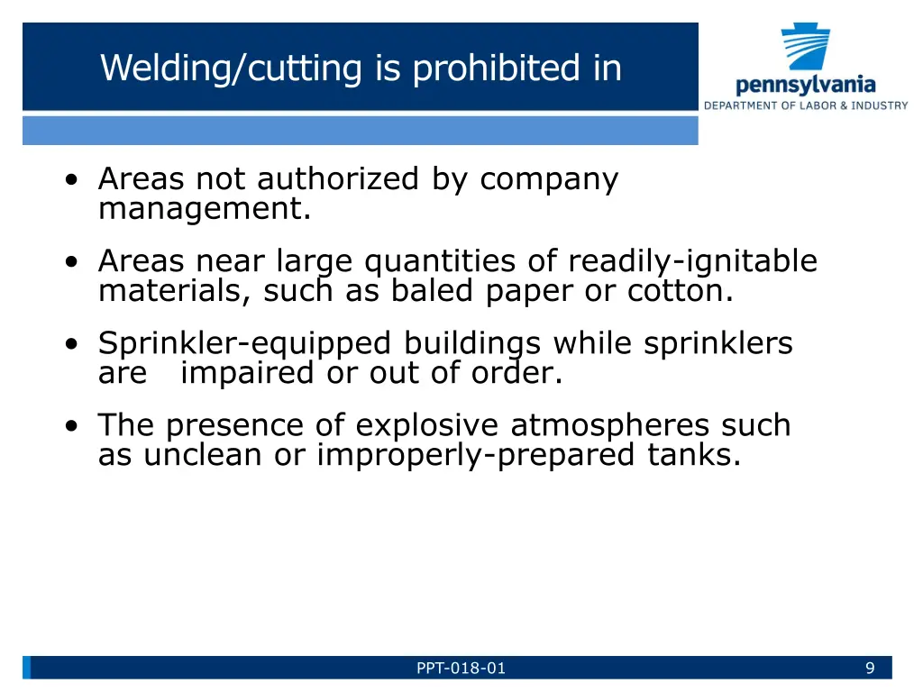 welding cutting is prohibited in