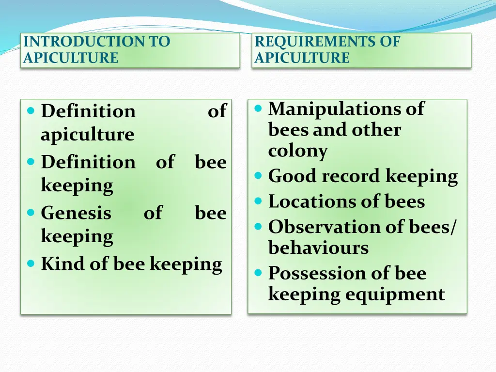 introduction to apiculture