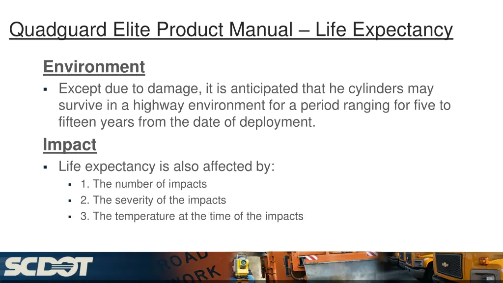 quadguard elite product manual life expectancy