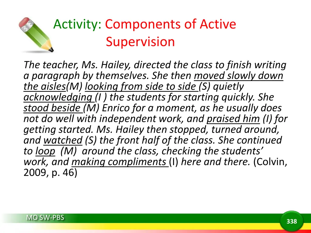 activity components of active supervision 1