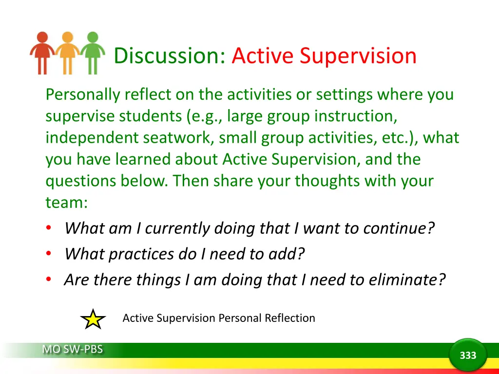 discussion active supervision