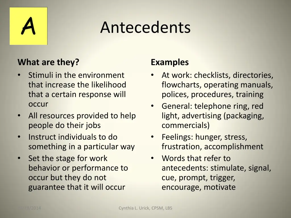 antecedents