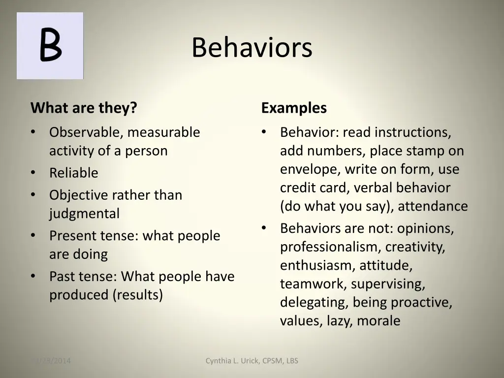 behaviors