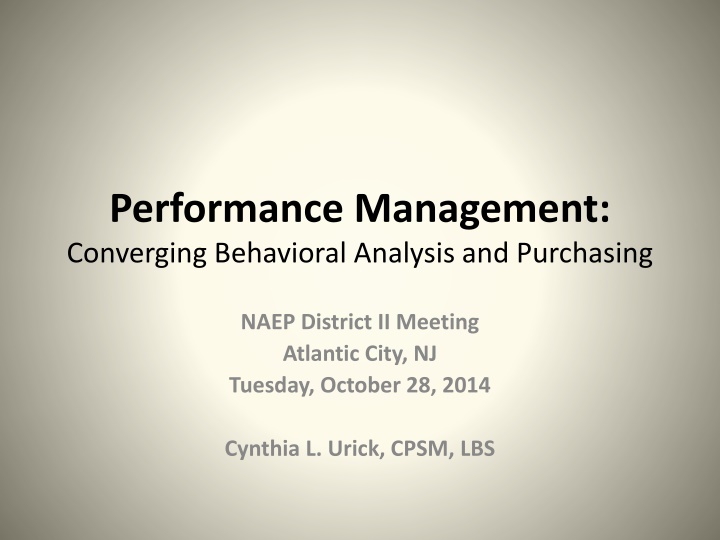 performance management converging behavioral