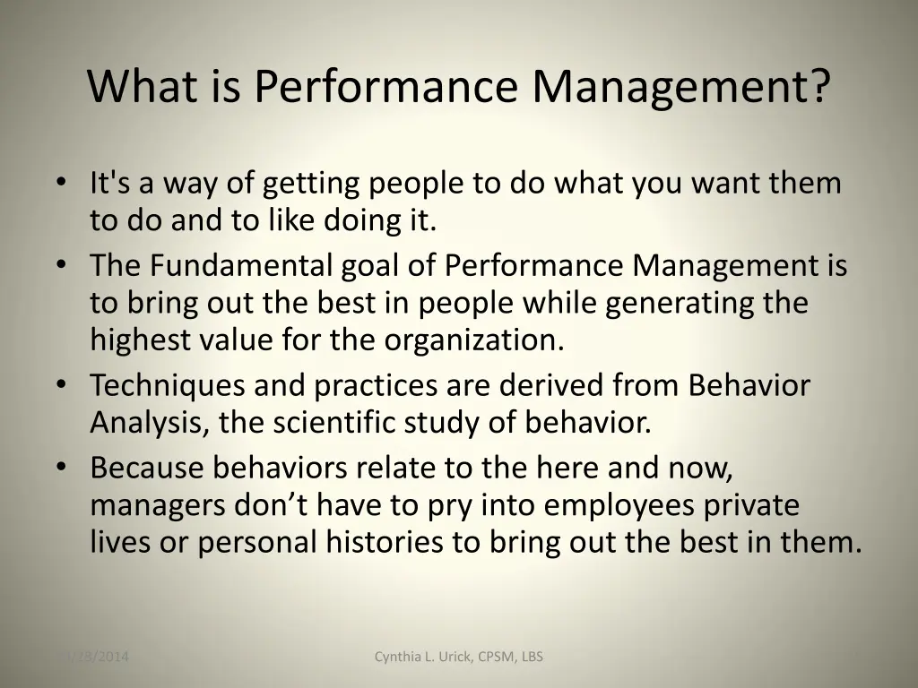 what is performance management