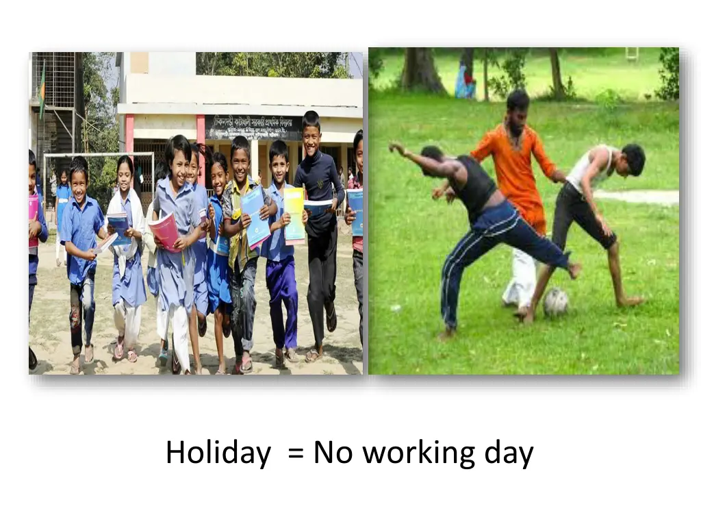 holiday no working day